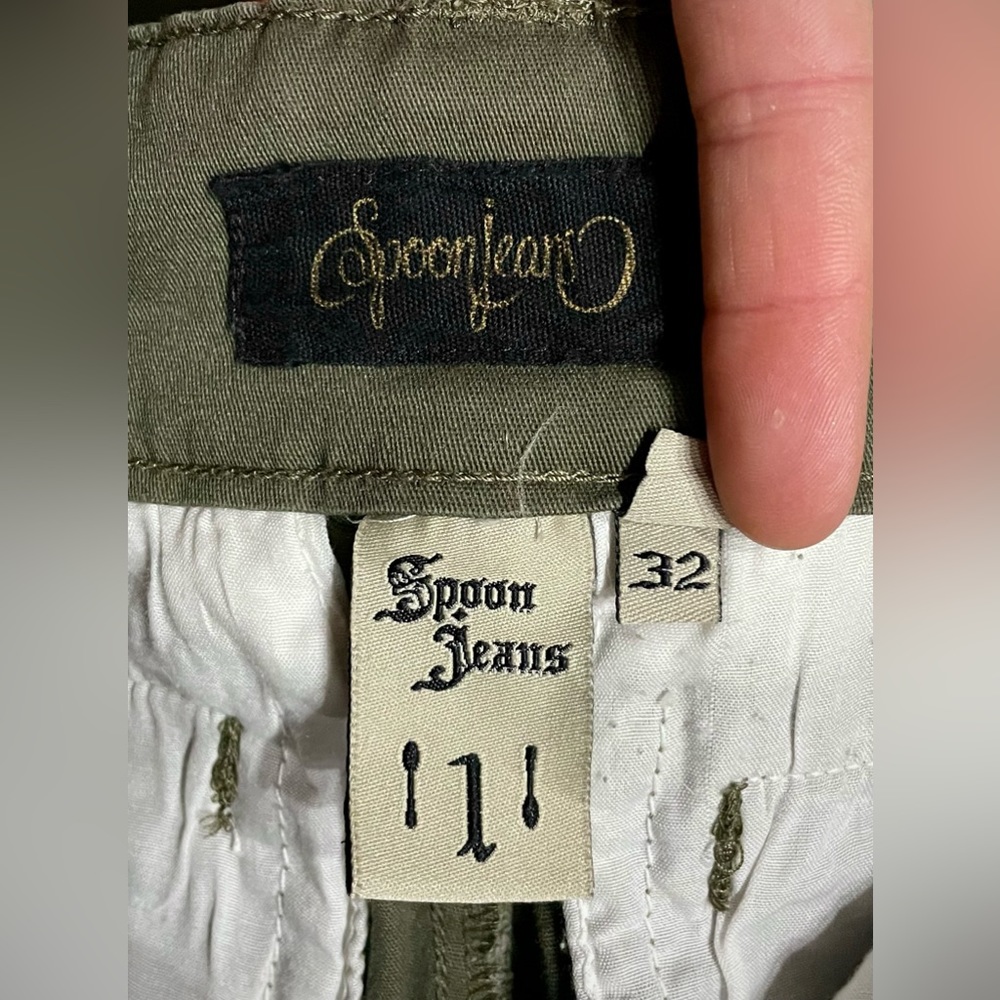 SPOON JEANS Extended-Tab Twill Flare Pants, Size 1/32 Inseam, EUC - Picture 13 of 14